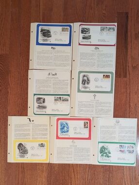 USPS September - October 1982 First Day Cover Stamp Letter + Inserts Album Page